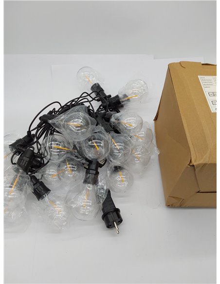 Joomer Guirnaldas de Luces Exterior con Enchufe, 15.2M Luces LED Exterior Jardin 20 Bombillas, 8 Modos Cadena de Luces Interior 