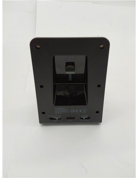 TFA Dostmann ICONCharge 60.2033.10 - Estación de carga inductiva 2 en 1 para smartphones, carga inalámbrica, con función despert