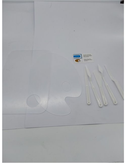 Rybtd 2 Piezas Acrílico Transparente Paleta Pintura con 5 raspadores de plástico paletas de Pintura,Paleta Pintura acrilica para