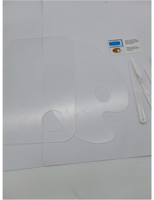 Rybtd 2 Piezas Acrílico Transparente Paleta Pintura con 5 raspadores de plástico paletas de Pintura,Paleta Pintura acrilica para