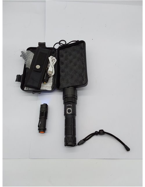 JAY-PARK Linternas LED Alta Potencia 500000 Lúmenes, Potente Linterna LED Recargable Largo Alcance, 5 Modos de Luz Impermeable L