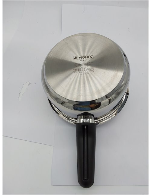 MONIX Presto Olla a presión 4L, de acero inoxidable 18/10, apta para todo tipo de cocinas incluso inducción