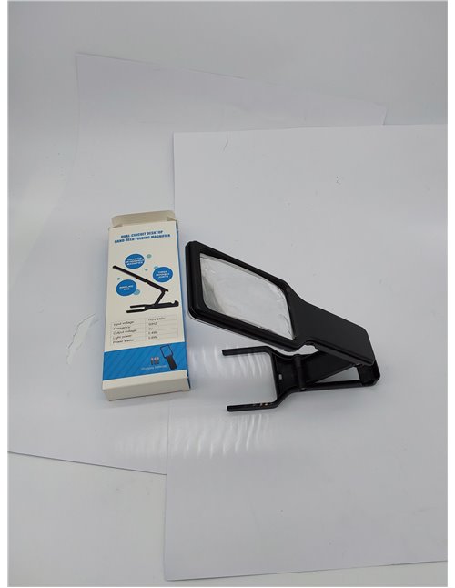 SKYWAY Lupa con luz y soporte 5X 10X, lupa de mano con 16 luces LED para lectura, grandes y rectangulares plegables para trabajo