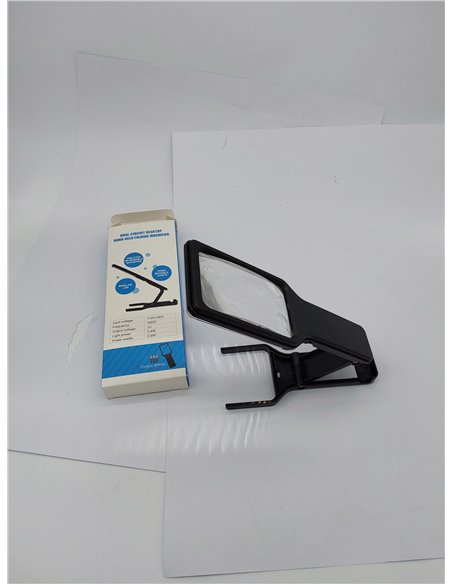 SKYWAY Lupa con luz y soporte 5X 10X, lupa de mano con 16 luces LED para lectura, grandes y rectangulares plegables para trabajo