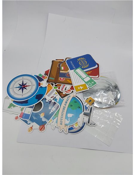 36 piezas de decoraciones colgantes con temática de viaje Let The Adventure Begin Bon Voyage, decoración de despedida de jubilac