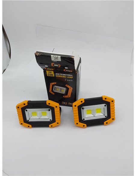 Tekstap Foco Led Recargable1500 lm,Foco LED Alimentado por Batería2 COB, Portátil 30 W para Garaje, Camping, Pesca, Sitio de Con