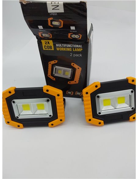 Tekstap Foco Led Recargable1500 lm,Foco LED Alimentado por Batería2 COB, Portátil 30 W para Garaje, Camping, Pesca, Sitio de Con
