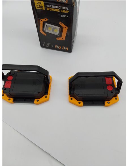 Tekstap Foco Led Recargable1500 lm,Foco LED Alimentado por Batería2 COB, Portátil 30 W para Garaje, Camping, Pesca, Sitio de Con