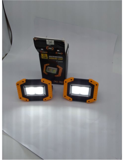 Tekstap Foco Led Recargable1500 lm,Foco LED Alimentado por Batería2 COB, Portátil 30 W para Garaje, Camping, Pesca, Sitio de Con