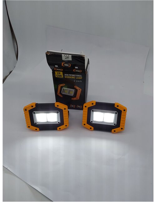 Tekstap Foco Led Recargable1500 lm,Foco LED Alimentado por Batería2 COB, Portátil 30 W para Garaje, Camping, Pesca, Sitio de Con
