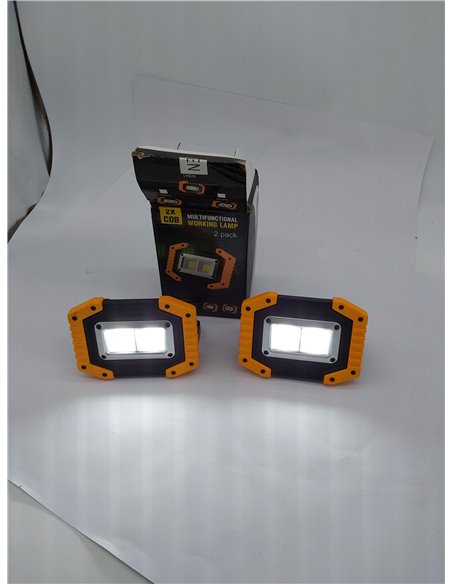Tekstap Foco Led Recargable1500 lm,Foco LED Alimentado por Batería2 COB, Portátil 30 W para Garaje, Camping, Pesca, Sitio de Con