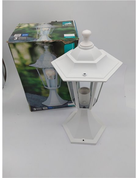 EGLO Laterna 5 Lámpara de pedestal para exterior, luz de exterior de 1 foco, lámpara de pedestal de fundición de aluminio y cris