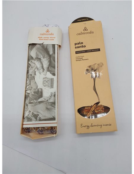 Calmveda Incienso Palo Santo Varillas- (80 Incienso orgánico) Sin Carbón, Flor Reciclada | Incienso Espiritual de Limpieza | Inc