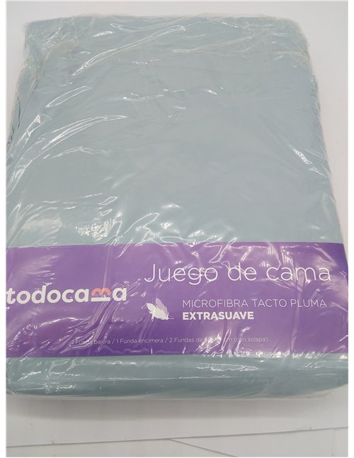 Todocama – Juego de Sábanas de 4 Piezas - 3001 - Sábana Bajera Ajustable - Encimera - Dos Fundas de Almohada de 50x80cm. (Cama 1