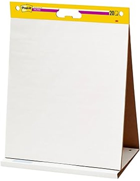 Post-It Super Sticky Notas para Reuniones, Paquete de 1 Bloc de Notas, con 20 Hojas, 584x508 mm, Color Blanco, Para Compartir Id