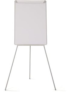 Bi-Office Pizarra Blanca con caballete de trípode basic, pizarra euro 70 x 100 cm, rotafolios con Marco Gris, con bandeja y clip
