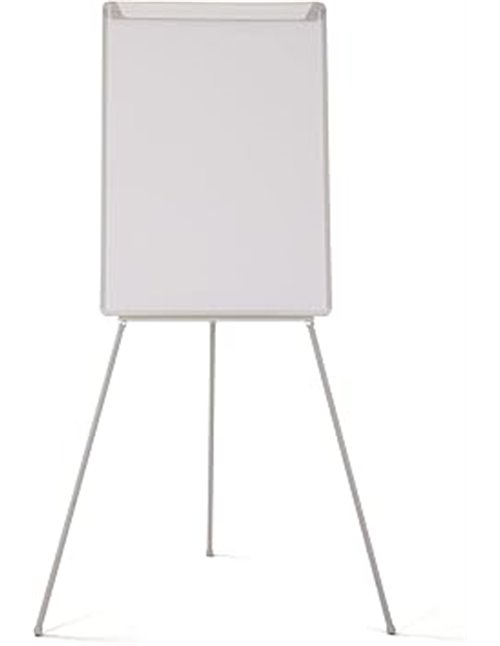 Bi-Office Pizarra Blanca con caballete de trípode basic, pizarra euro 70 x 100 cm, rotafolios con Marco Gris, con bandeja y clip