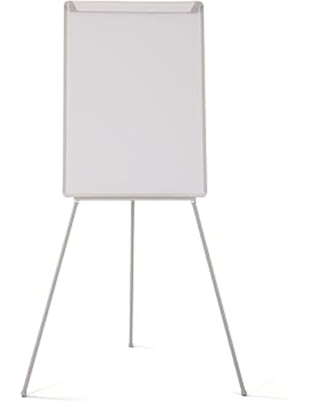 Bi-Office Pizarra Blanca con caballete de trípode basic, pizarra euro 70 x 100 cm, rotafolios con Marco Gris, con bandeja y clip
