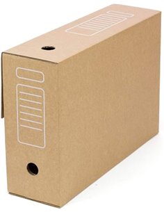 Pack 20 Cajas Archivo definitivo Automontables A4 - Cartón Ondulado 3 mm, Cierre Automático Sin Cinta, 100 % Reciclables, Medida