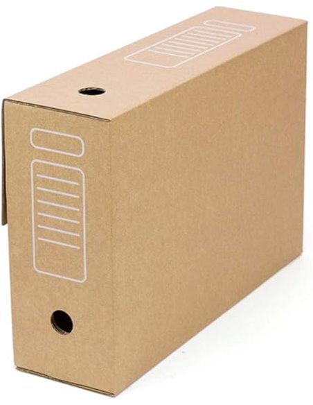 Pack 20 Cajas Archivo definitivo Automontables A4 - Cartón Ondulado 3 mm, Cierre Automático Sin Cinta, 100 % Reciclables, Medida