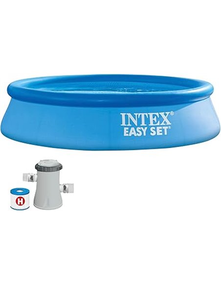 Intex 55237 - Piscina Hinchable, Ø244x61 cm, 1.942 litros, Piscina Redonda, con depuradora Cartucho, 1.250 litros/Hora, Filtro C