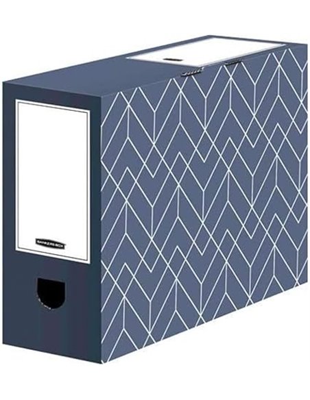 Bankers Box Caja archivadora A4, serie Décor para oficina y hogar, 100 mm de ancho, cartón ondulado 100% reciclado, color azul p