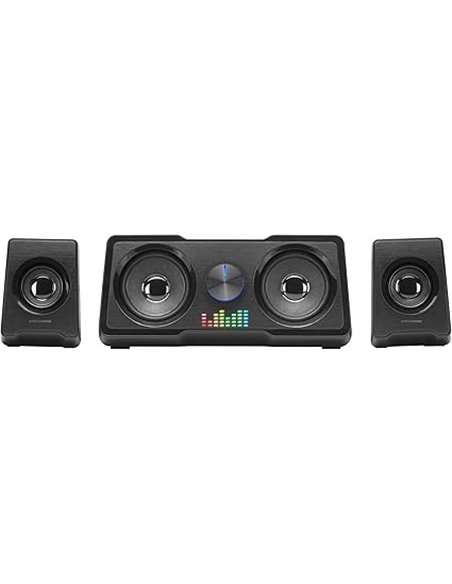 Mars Gaming MS22, Altavoces Gaming Compactos 2.2, RGB Flow, Subwoofer + 4 Drivers Activos, Sonido DSP 35W, Negro