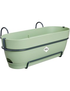Elho Vibia Campana Trough Allin1 50 - Jardinera por Balcón - Ø 50.4 x H 17.7 cm - Verde/Pistache Green
