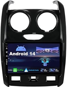 SXAUTO Android 14 IPS Autoradio para Renault Duster (2015-2017) - 2G+32G - Inalámbrica CarPlay/Android Auto - Gratis Cámara Tras