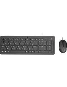 HP 150 Teclado y Ratón con Cable - (1600 PPP, Indicadores LED, Puerto USB-A, 12 Teclas de Atajos, Windows 10, Windows 11) QWERTY