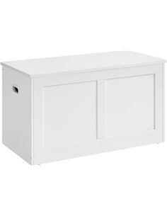 VASAGLE Chest, Blanket Box with 2 Safety Hinges, Shoe Storage Bench, Barn Style, 40 x 80 x 46.5 cm, for Hallway, Bedroom, Living