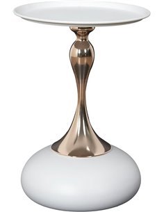 HOME DECO FACTORY, HD0387, Portobello M1, CollectionMirage, Muebles, Oficina, Mesa Auxiliar-Gigoña, 38x54x38 cm, Blanco Dorado