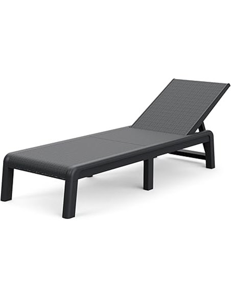 Keter Palma-Tumbona de Jardín Plegable, para Exterior terrazas, Patios, Jardines, 4 Posiciones, Color Grafito