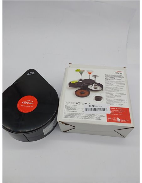 LACOR 62414 Ribeteador de Copas y Vasos Plegable con Tres bandejas, Accesorio para cóctel Libre de BPA, 20x16x7'5 cm, ABS