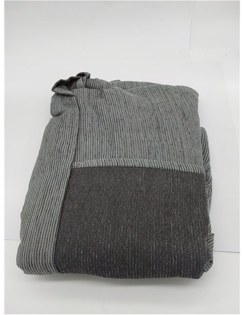 Eysa Italia Práctico protector de sofá con península, 240 cm, vista frontal derecha, color Rabat 6-gris oscuro 