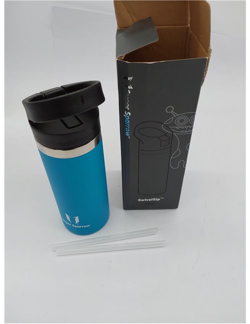 Super Sparrow Botella de Agua Acero Inoxidable - Botella Agua niños Boca Ancha con Paja 500ml - Sin BPA, para Gimnasio, Deporte,