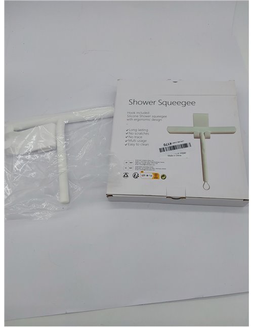 Vinabo Rasquetas Limpiacristales para Ducha de Silicona con Soporte, Limpia Mamparas Cristal, Limpieza y Alisado Superficies Ven