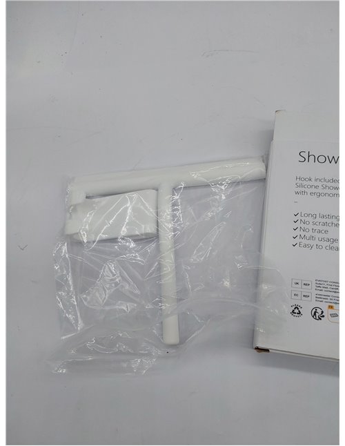 Vinabo Rasquetas Limpiacristales para Ducha de Silicona con Soporte, Limpia Mamparas Cristal, Limpieza y Alisado Superficies Ven