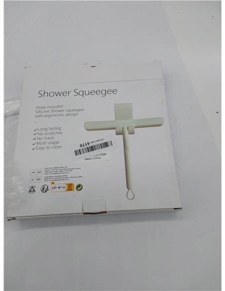 Vinabo Rasquetas Limpiacristales para Ducha de Silicona con Soporte, Limpia Mamparas Cristal, Limpieza y Alisado Superficies Ven