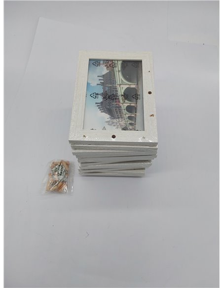 SONGMICS RPF112W Marco para 12 Fotos, Cada una de 10 x 15 cm, con un Marco Individual, Material de MDF, Color Blanco con Grano d