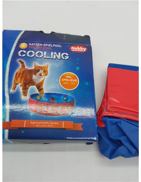 Nobby 62290 - Piscina de Juegos para Gatos (30 x 11 cm), Color Rojo y Azul 