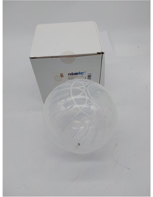 Relaxdays Bola Hámster Juguete para Roedores, Plástico Transparente, 14 cm