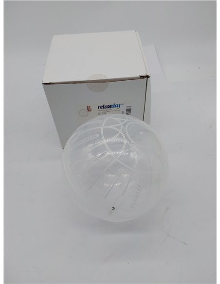 Relaxdays Bola Hámster Juguete para Roedores, Plástico Transparente, 14 cm