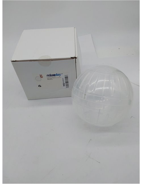 Relaxdays Bola Hámster Juguete para Roedores, Plástico Transparente, 14 cm