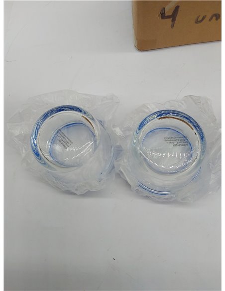 Amazon Basics ABL001 Recipiente de vidrio claro con tapa azul de 120 ml, 4 Unidad 