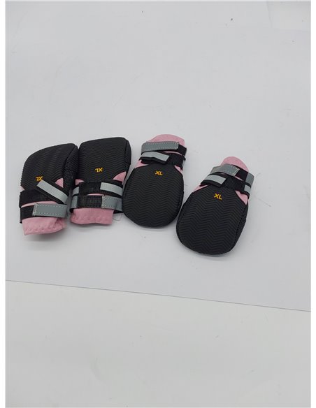 QKURT 4 Piezas Protector de la Pata de Las Botas del Perro,Botas para Perros,Zapatos Impermeables para Perros con Correas Reflec