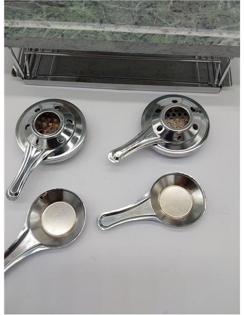 Ibili Grill, Acero Inoxidable, Incluye Piedra con Soporte, Bandeja y 2 lamparillas, Stainless Steel, Plata, 37 x 18 cm