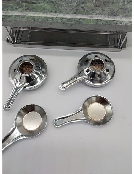 Ibili Grill, Acero Inoxidable, Incluye Piedra con Soporte, Bandeja y 2 lamparillas, Stainless Steel, Plata, 37 x 18 cm