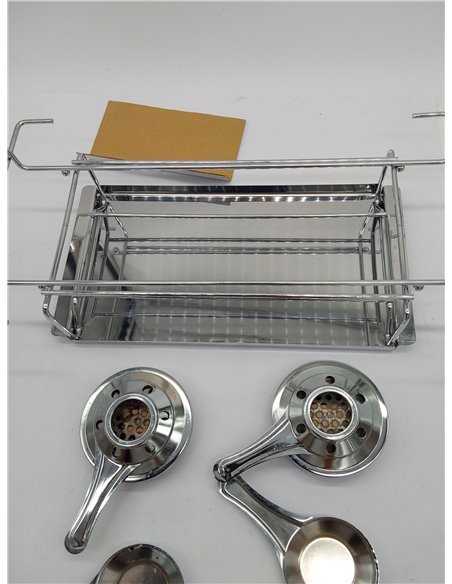 Ibili Grill, Acero Inoxidable, Incluye Piedra con Soporte, Bandeja y 2 lamparillas, Stainless Steel, Plata, 37 x 18 cm