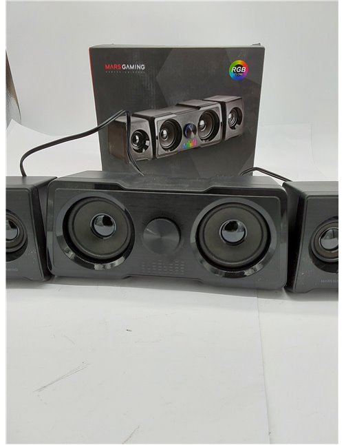 Mars Gaming MS22, Altavoces Gaming Compactos 2.2, RGB Flow, Subwoofer + 4 Drivers Activos, Sonido DSP 35W, Negro